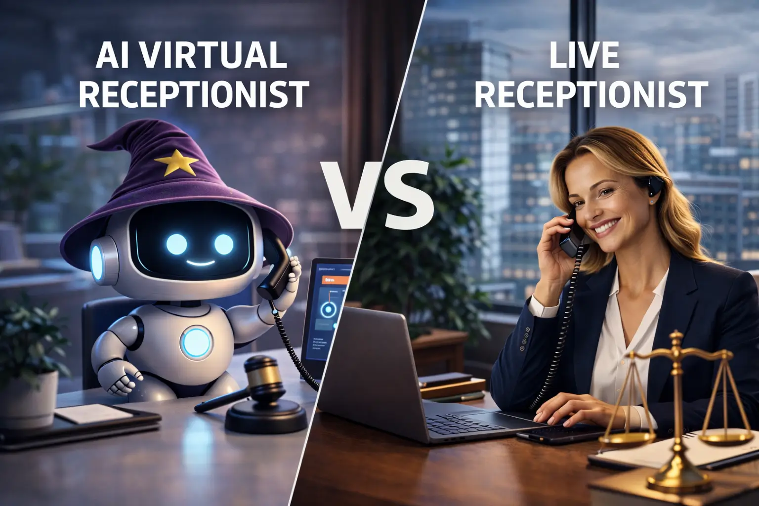 AI Virtual Receptionist vs Live Virtual Receptionist for Lawyers